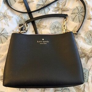 Kate Spade Black Crossbody Bag with Gold Accents
